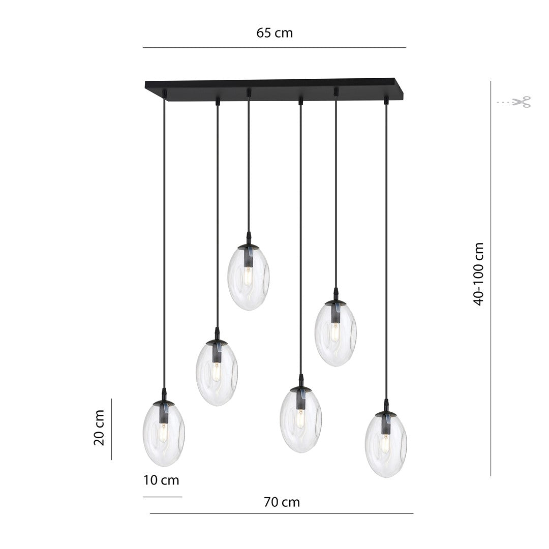 Hanglamp - ASTRAL 6 BL TRANSPARANT