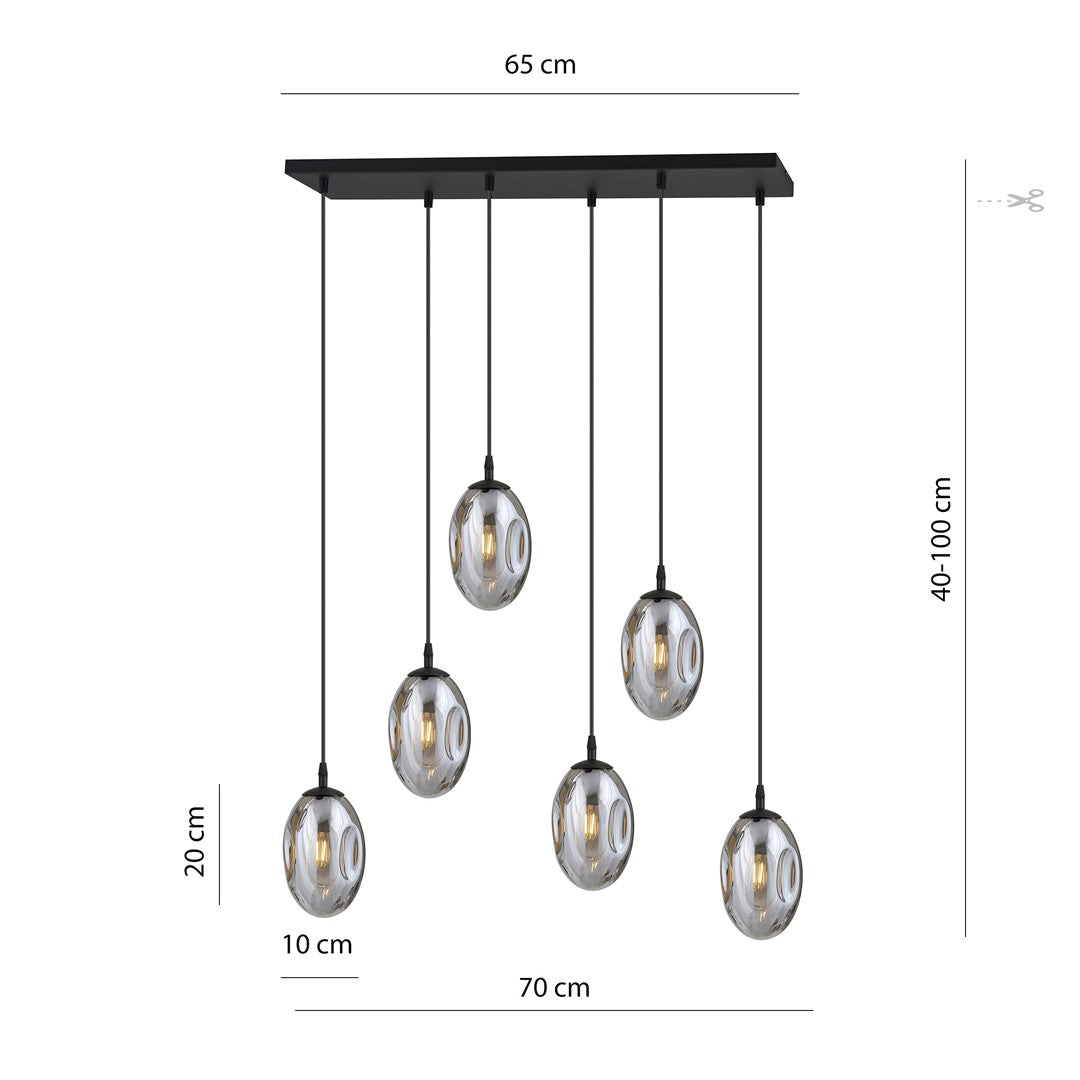 Hanglamp - ASTRAL 6 BL GRAFIET