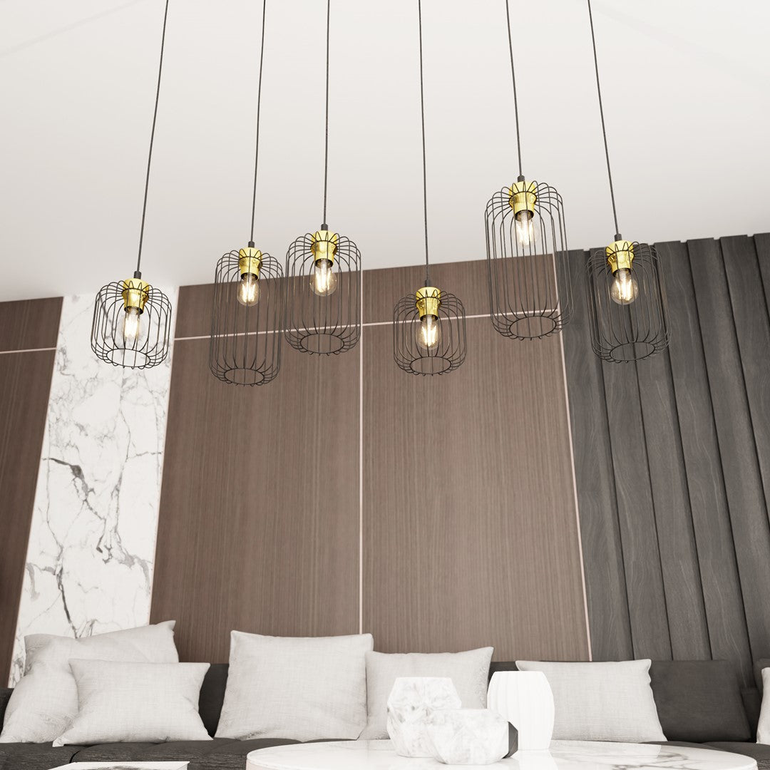 Hanglamp - VANDER 6 BL GOUD