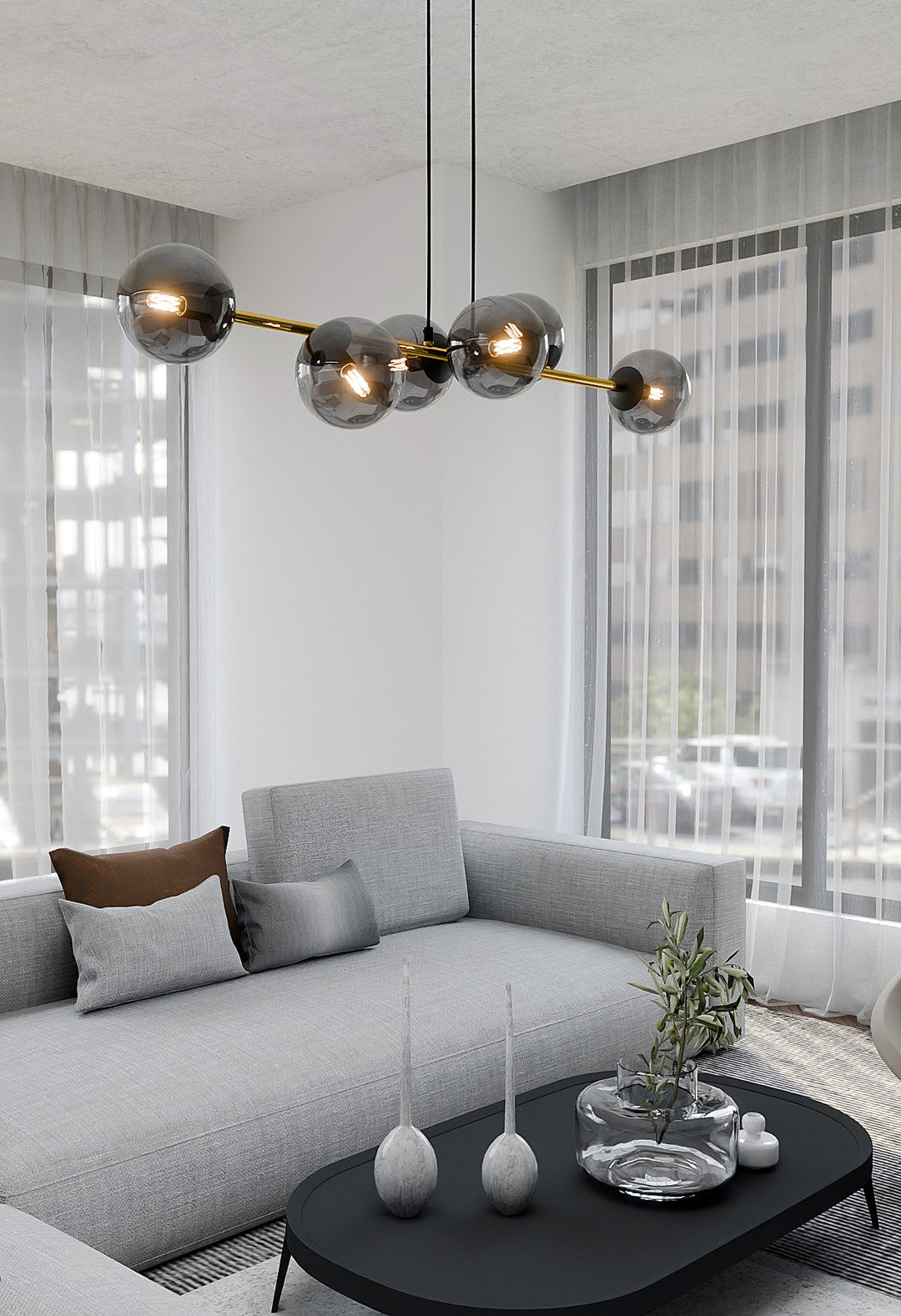 Hanglamp - GRAVITY 6 BL GRAFIET