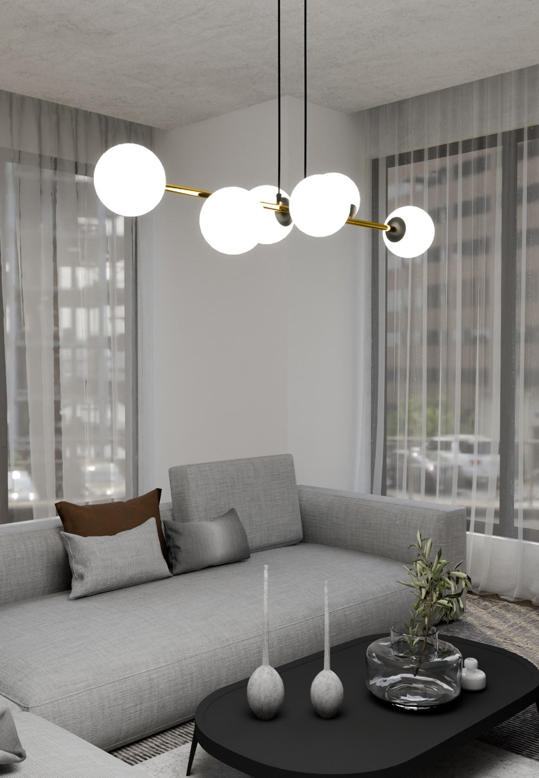 Hanglamp - GRAVITY 6 BL OPAAL