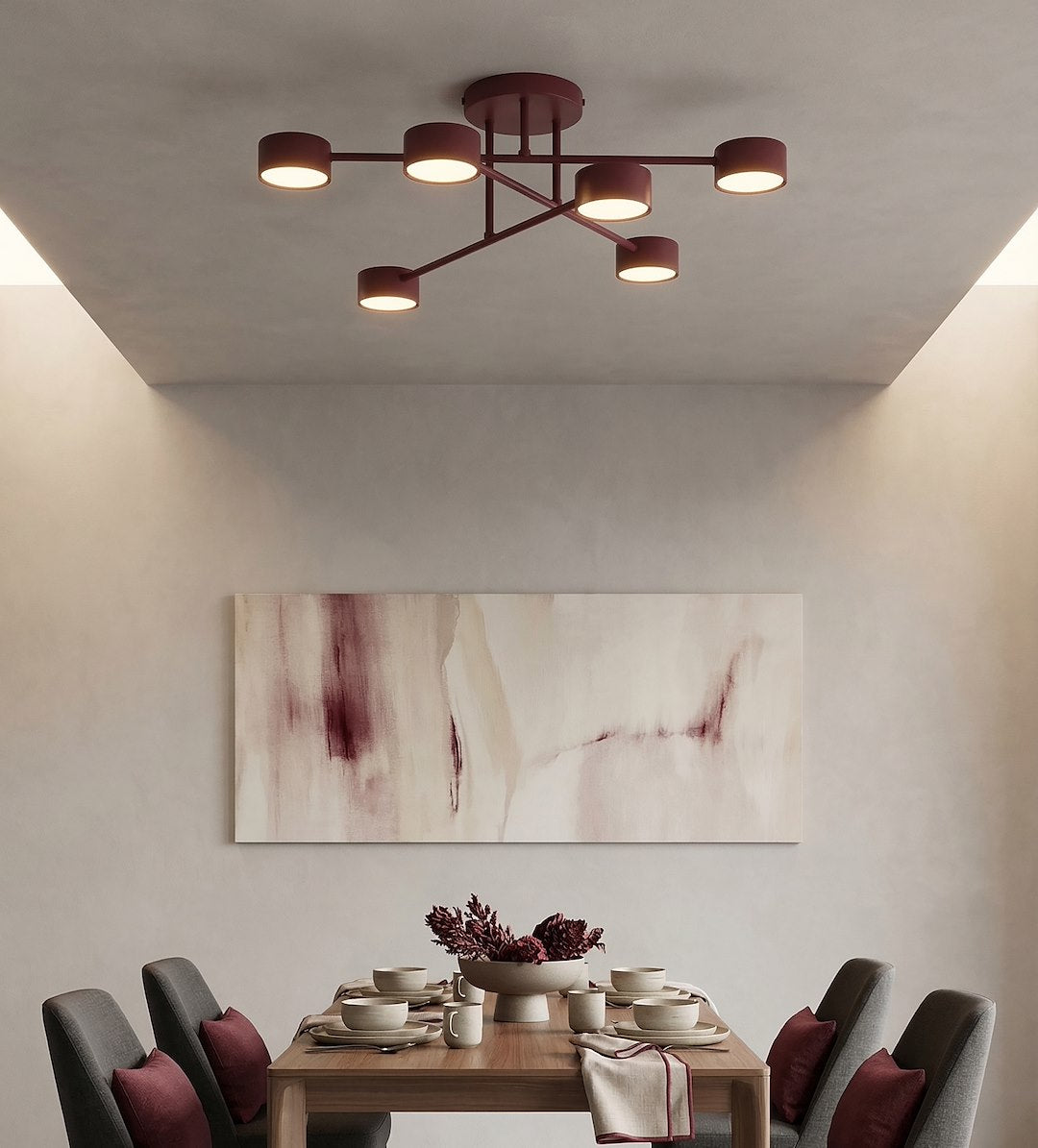Plafondlamp - HALO 6 BORDEAUX