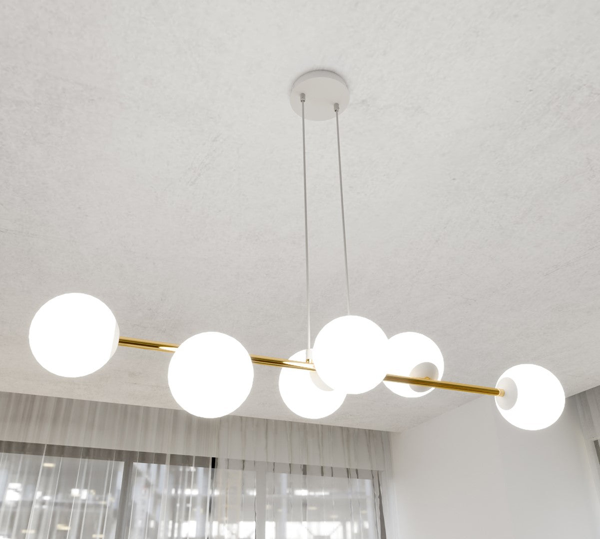 Hanglamp - GRAVITY 6 WITGOUD