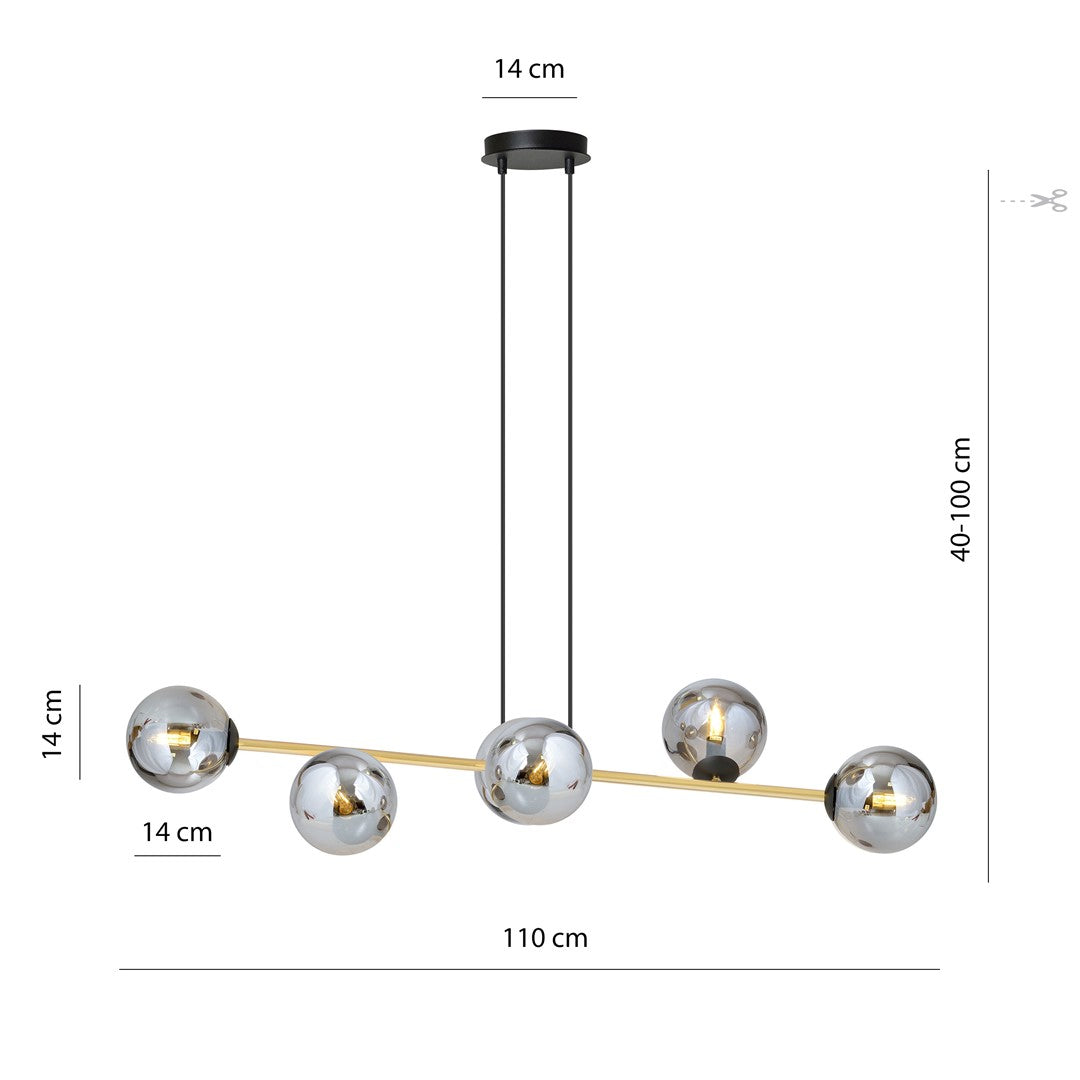 Hanglamp - GRAVITY 6 BL GRAFIET