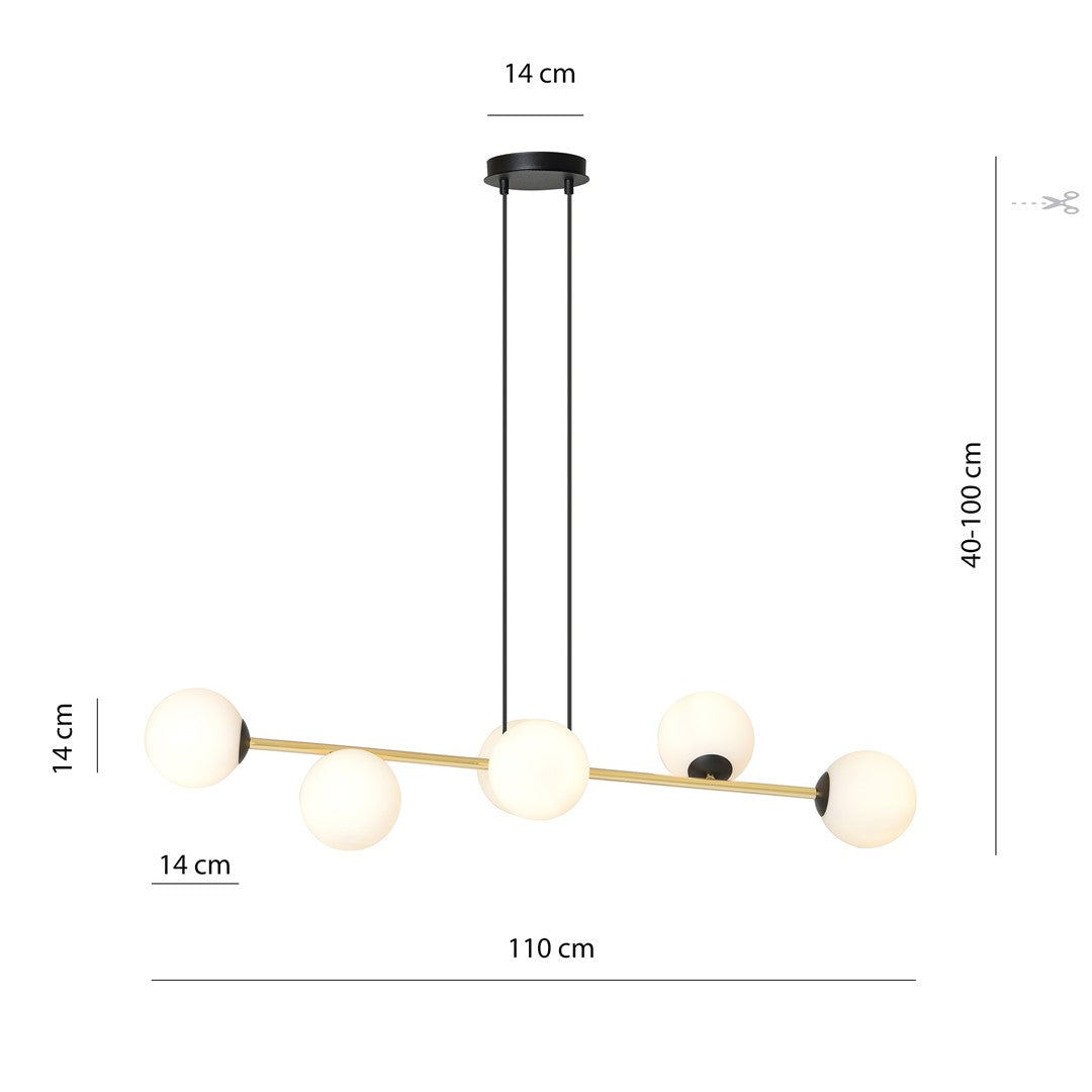 Hanglamp - GRAVITY 6 BL OPAAL