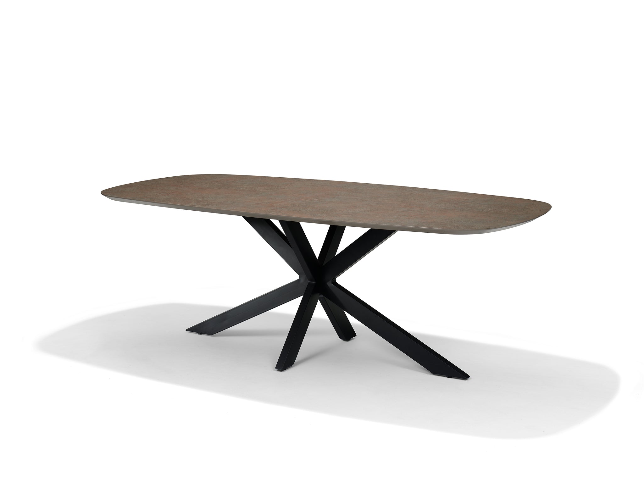 Switch eetkamertafel Deense ovaal 200x100 HPL1 Ferro Brons+Star