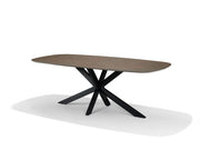 Switch Deense ovale eetkamertafel 220x100 HPL1 Ferro brons+Star