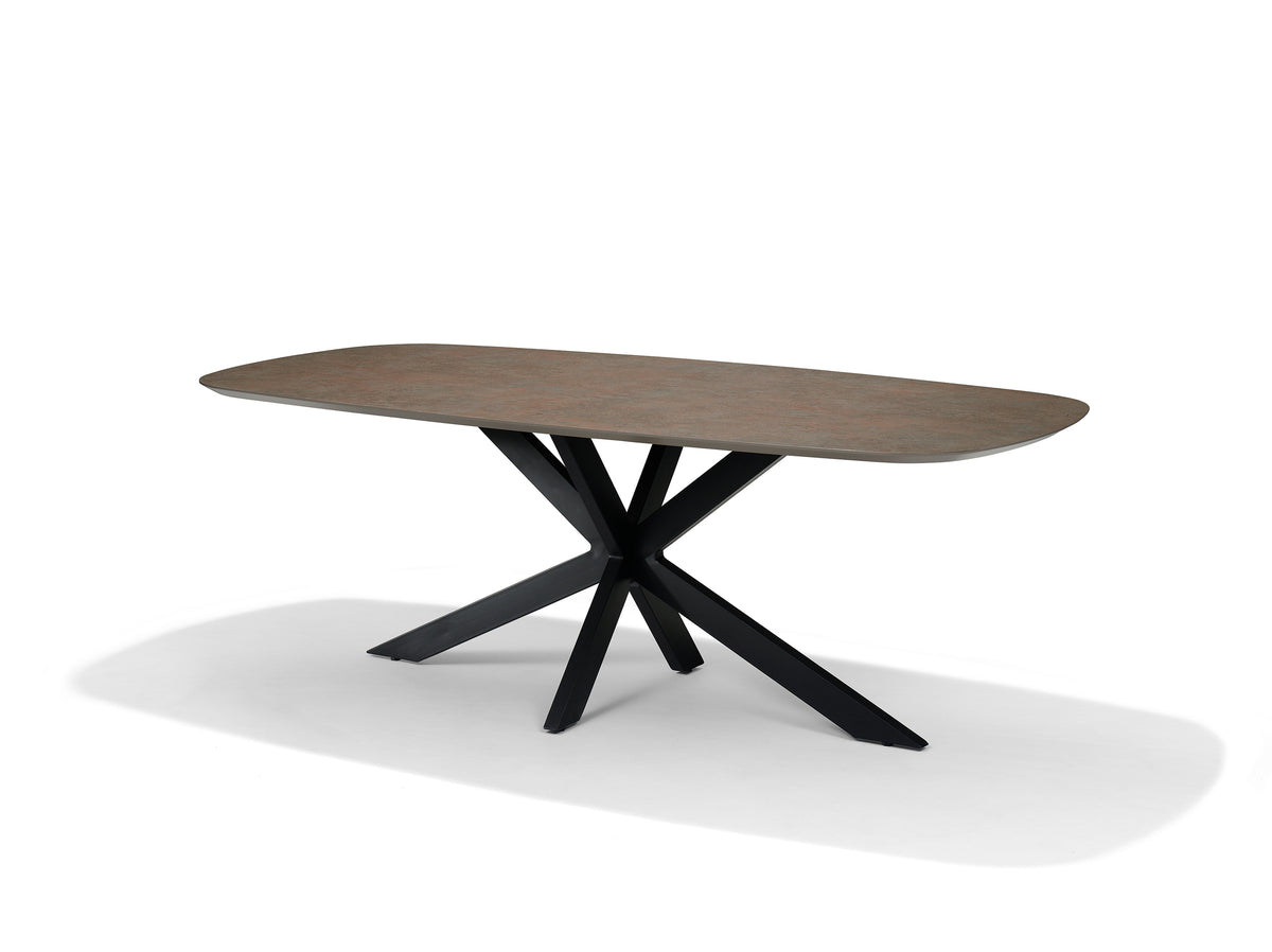 Switch Deense ovale eetkamertafel 240x100 HPL1 Ferro brons+Star