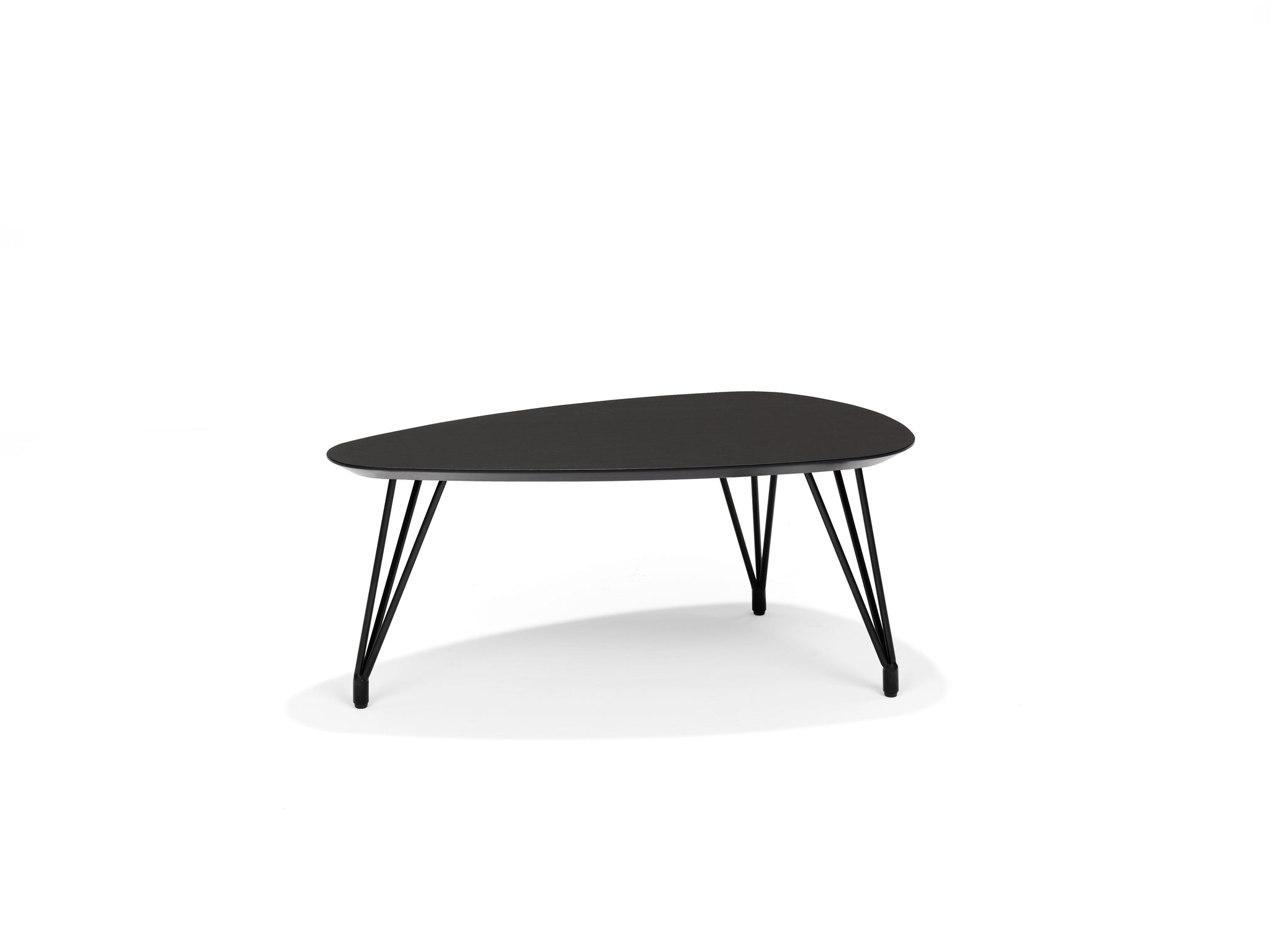 Salontafel SWITCH-TRIO - 95 x 55 cm, niervormig, zwart eiken, 40 cm hoog