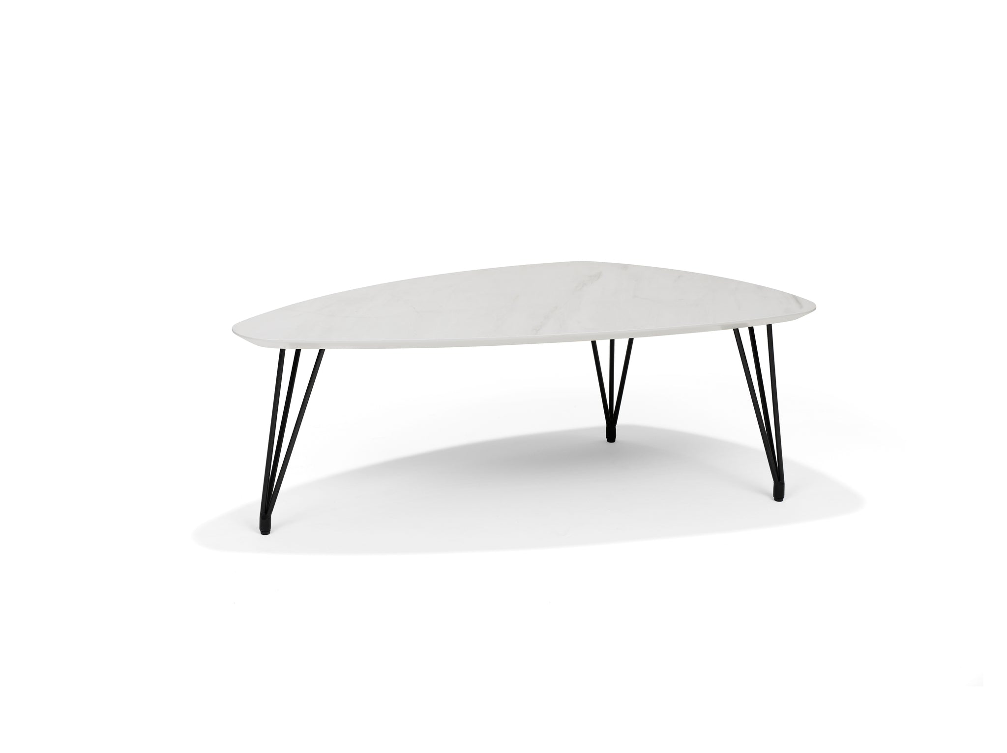 Salontafel SWITCH-TRIO - 130 x 70 cm, niervorm, marmer, 45 cm hoog