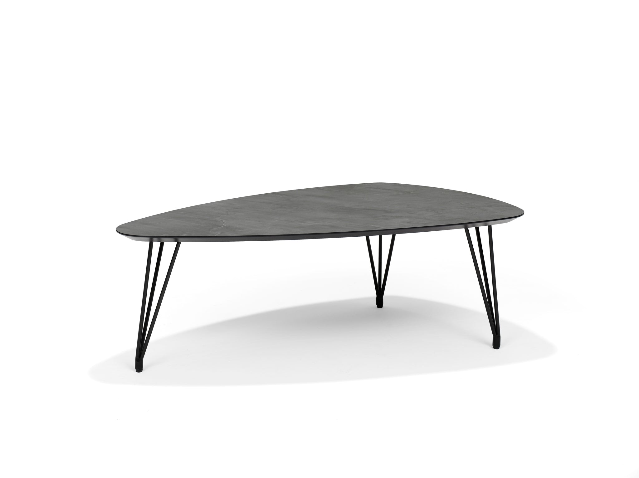 Salontafel SWITCH-TRIO - 130x70 niervorm leisteen 45 cm hoog