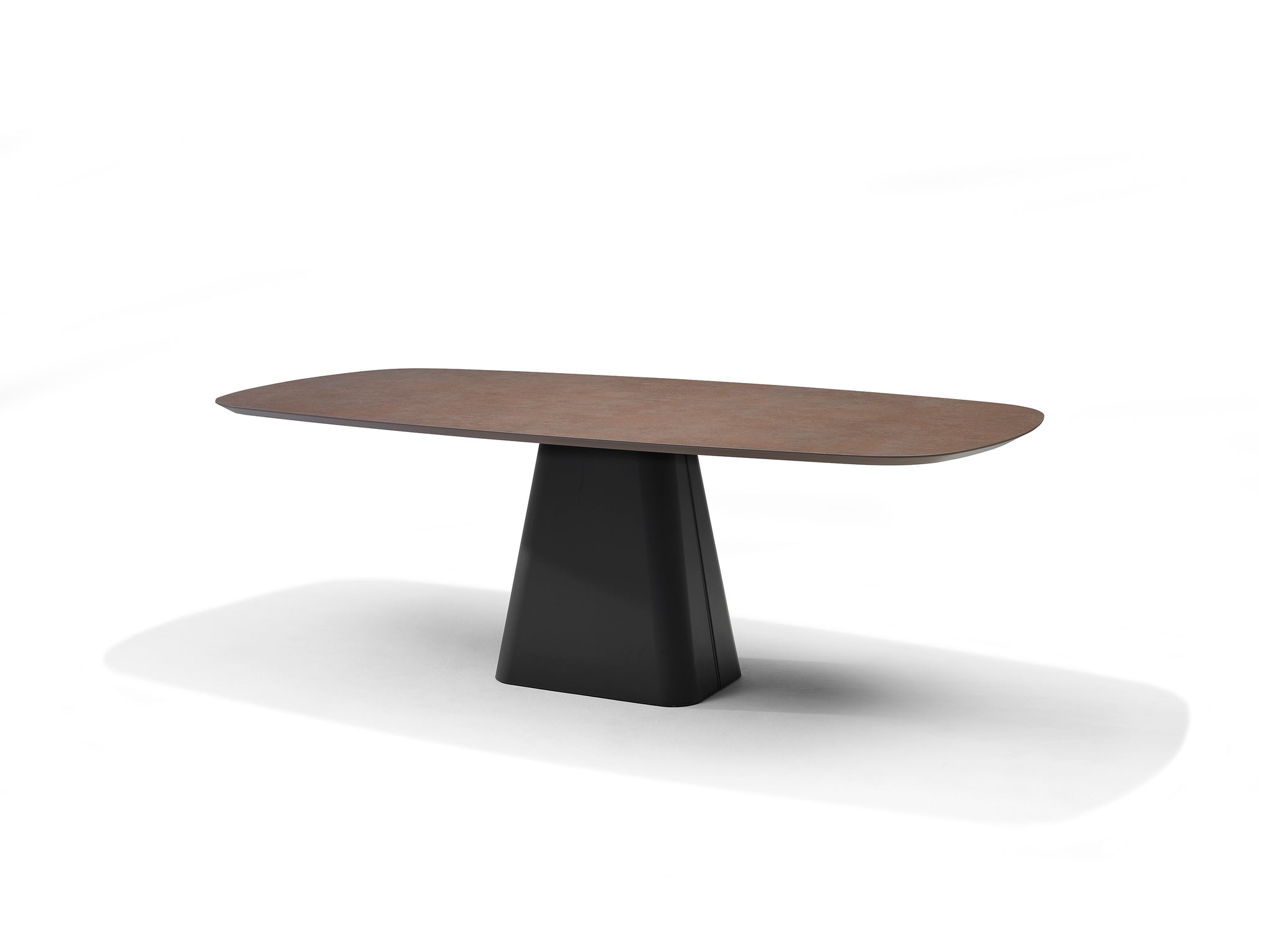 Basis Deense ovale eetkamertafel 220x110 HPL1 Ferro Brons+TM05