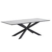 Eettafel Solar 210x100 rechthoek HPL wit marmer 25 mm