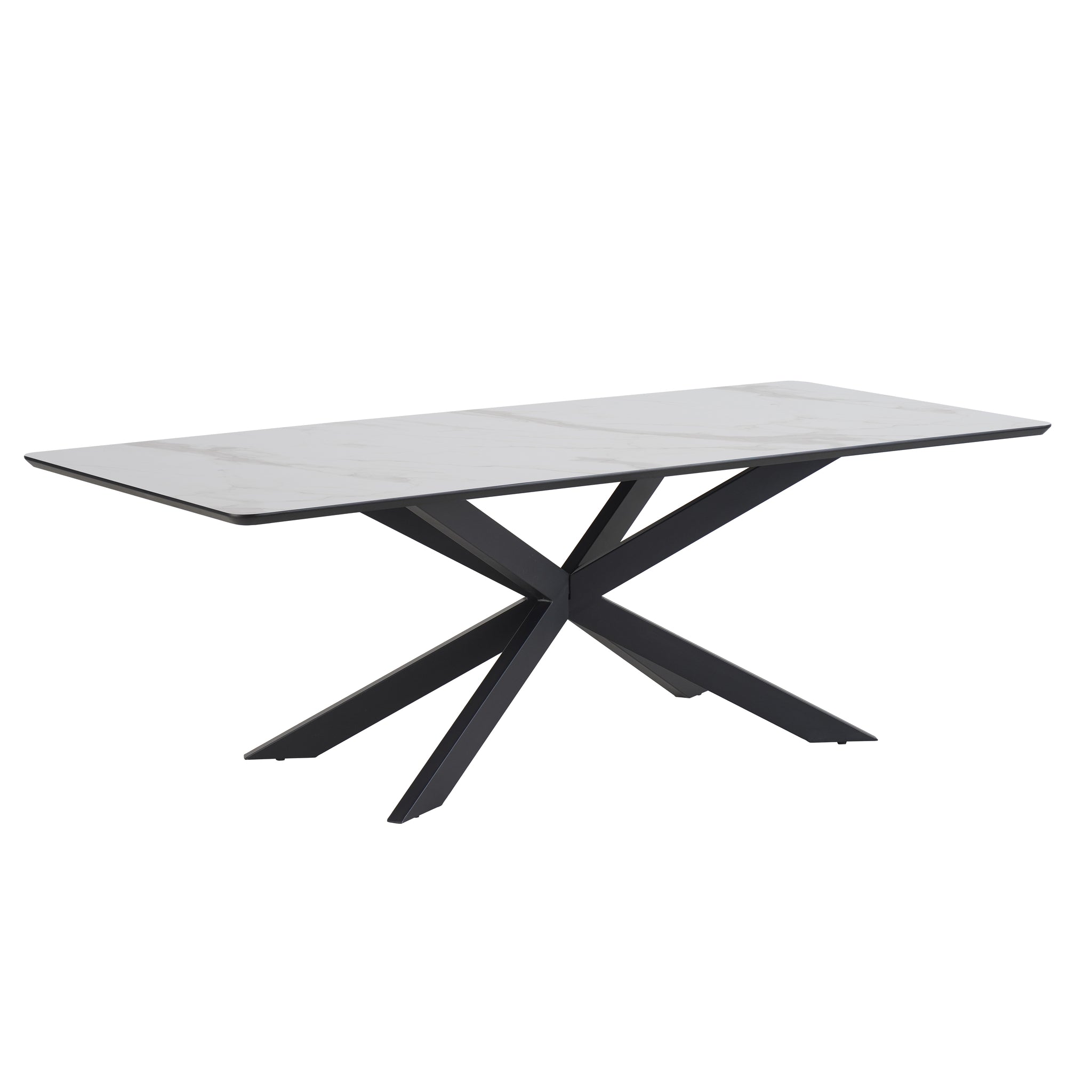 Eettafel Solar 210x100 rechthoek HPL wit marmer 25 mm