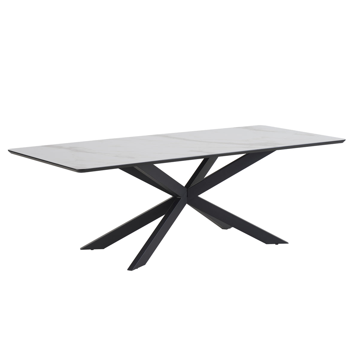 Eettafel Solar 230x100 Rechthoek HPL Wit Marmer 25 mm