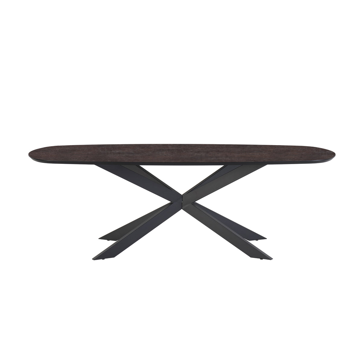Eettafel Solar 190 x 100 Deens Ovaal HPL Ferro Lava 25 mm
