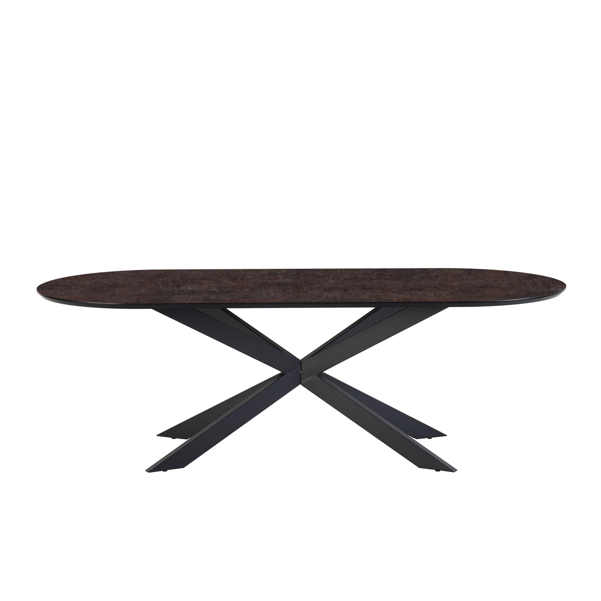 Eettafel Solar 210x100 capsulevorm HPL Ferro Lava 25 mm