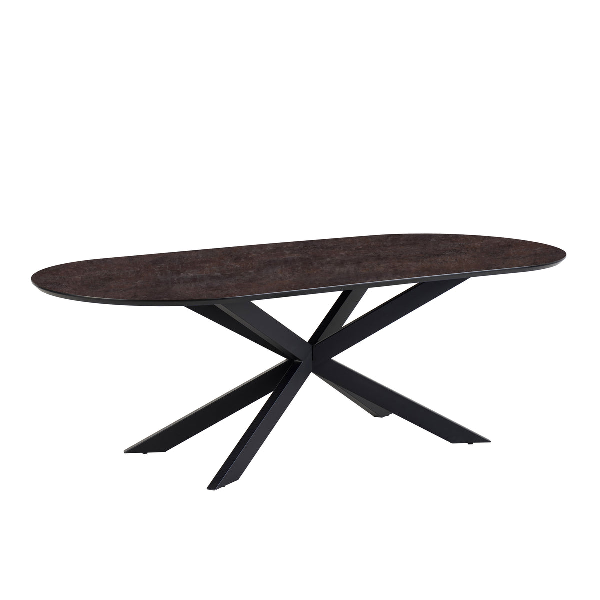 Eettafel Solar 230x100 capsulevorm HPL Ferro Lava 25mm