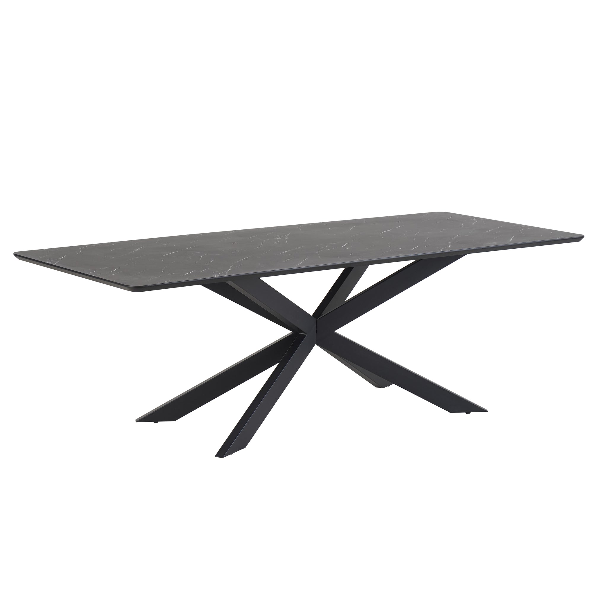 Solar eetkamertafel rechthoek 190 x 100 cm MDF+HPL zwart marmer 25 mm