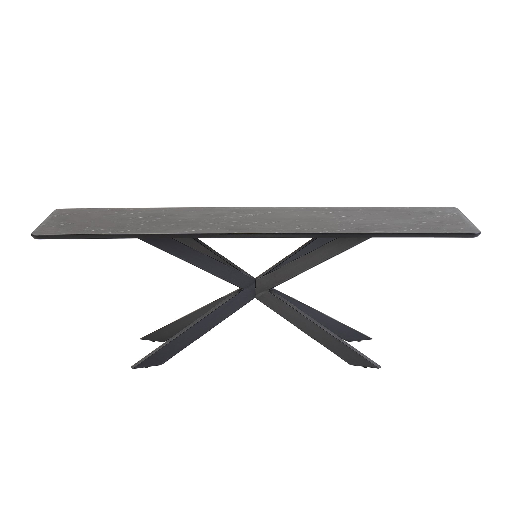 Solar eetkamertafel rechthoek 190 x 100 cm MDF+HPL zwart marmer 25 mm