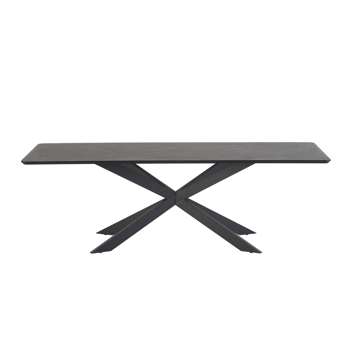 Eettafel Solar 210 x 100 Rechthoek HPL Zwart Marmer 25 mm
