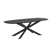 Eettafel Solar 190x100 Deens ovaal HPL zwart marmer 25 mm