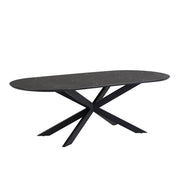 Solar eettafel capsulevorm 190 x 100 MDF+HPL zwart marmer 25 mm