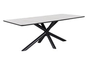 Eettafel Sirius 210 x 100 rechthoek HPL wit marmer 25 mm