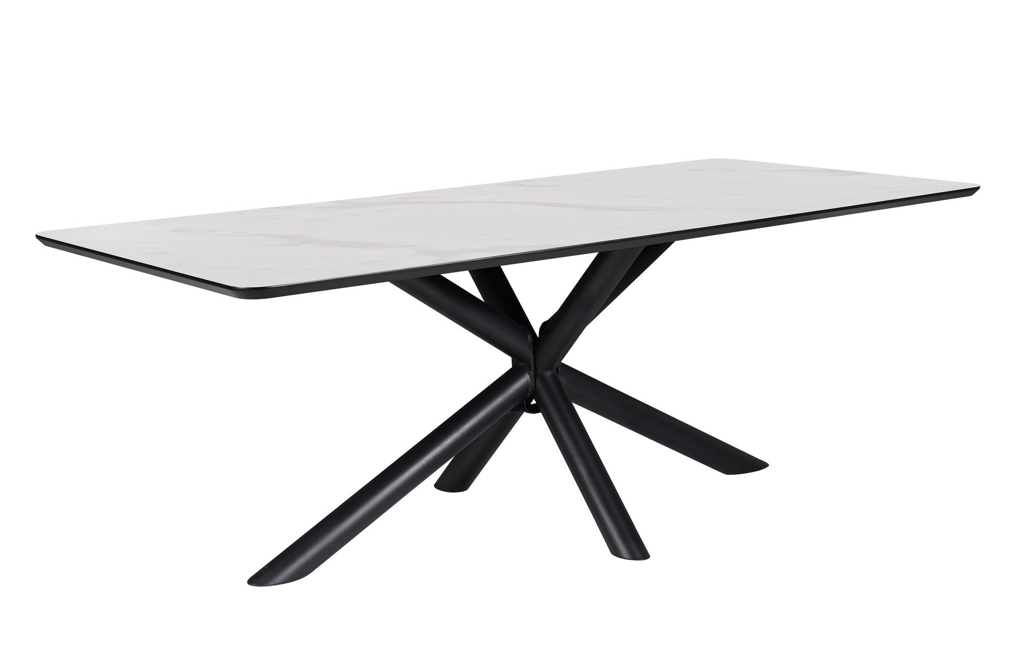 Eettafel Sirius 210 x 100 rechthoek HPL wit marmer 25 mm