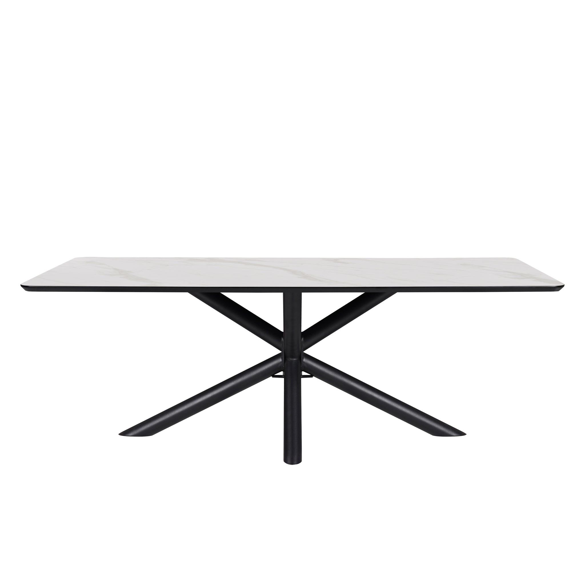 Eettafel Sirius 210 x 100 rechthoek HPL wit marmer 25 mm