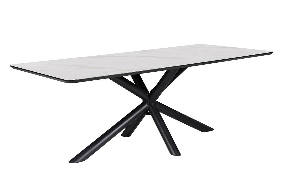 Eettafel Sirius 230x100 Rechthoek HPL Wit marmer 25 mm