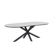 Sirius eettafel capsulevorm 230 x 100 MDF+HPL wit marmer 25 mm