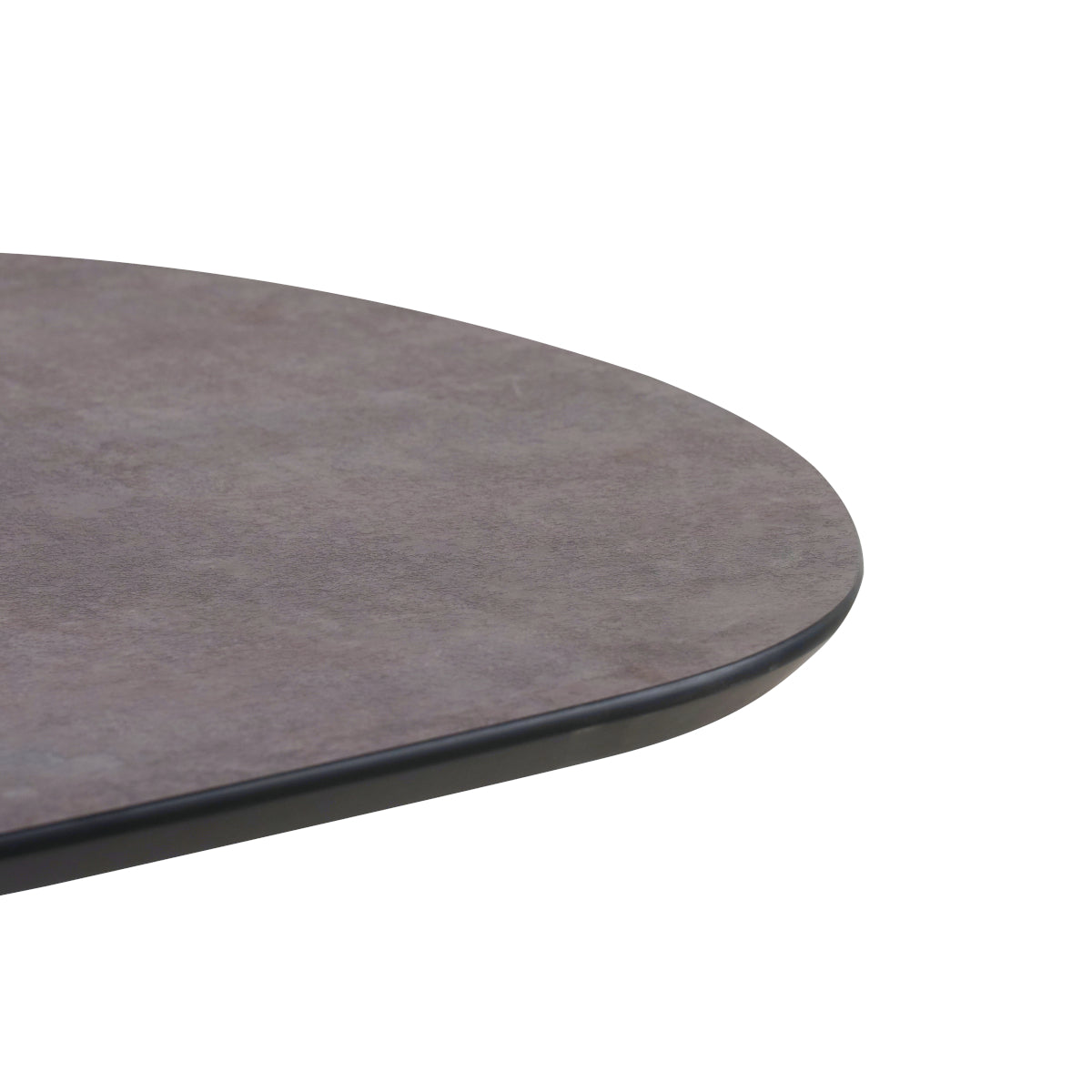 Eettafel Sirius 210 x 100 Deens ovaal HPL Ferro Lava 25 mm