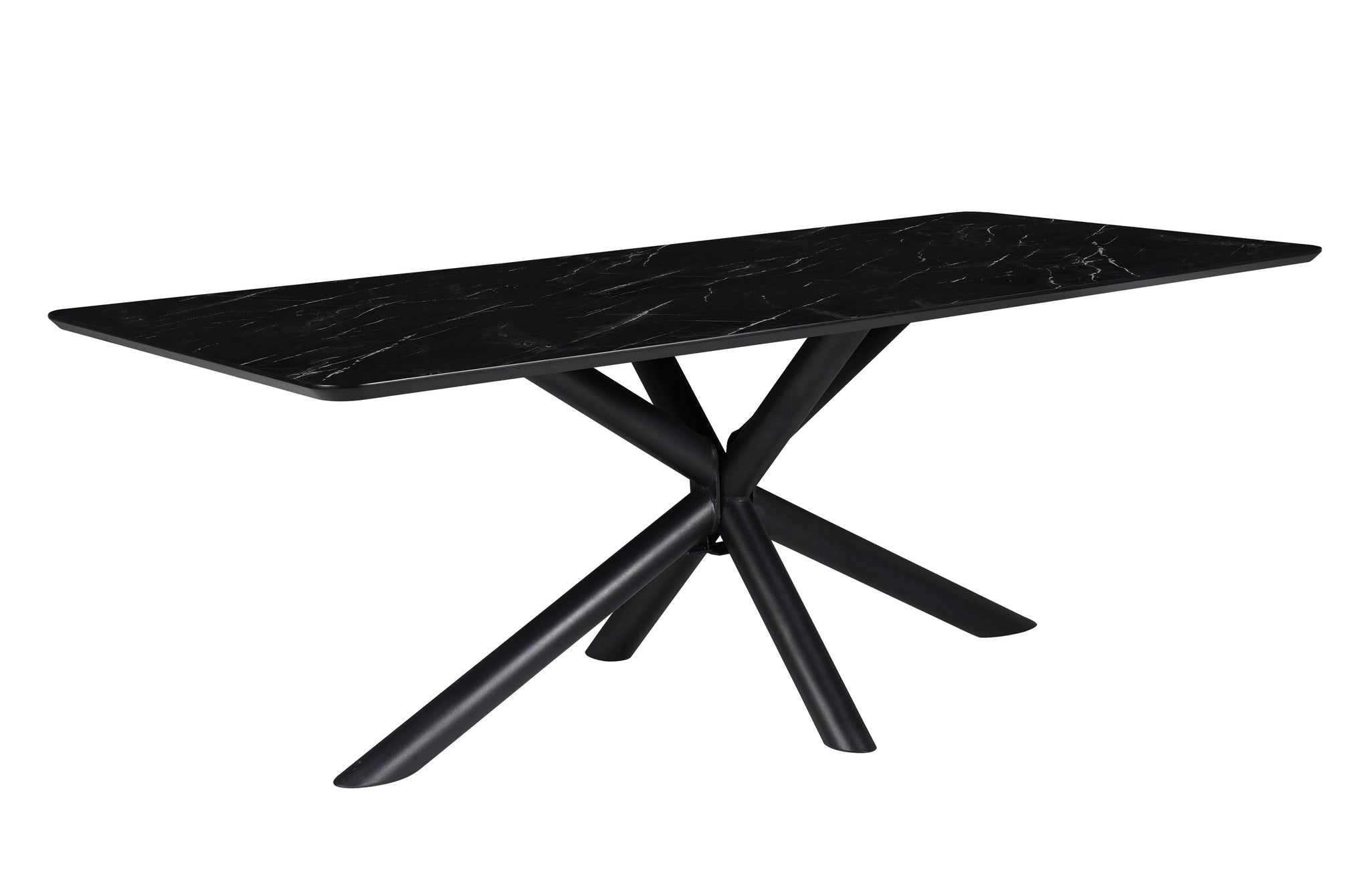 Sirius eetkamertafel rechthoek 190 x 100 MDF + HPL zwart marmer 25 mm