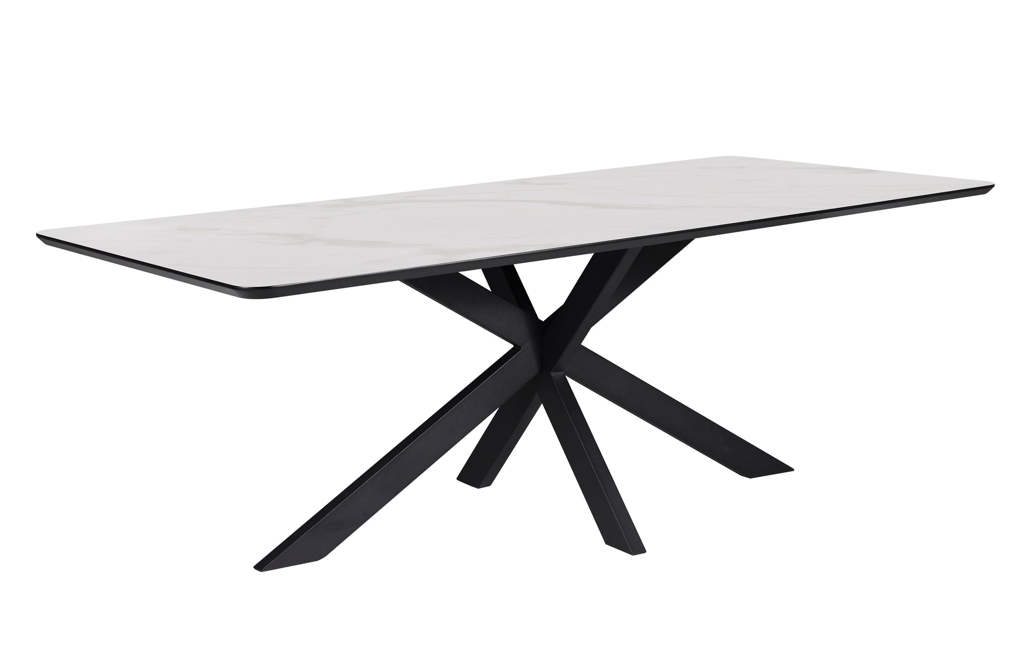 Eettafel Star 210x100 Rechthoek HPL Wit Marmer 25 mm