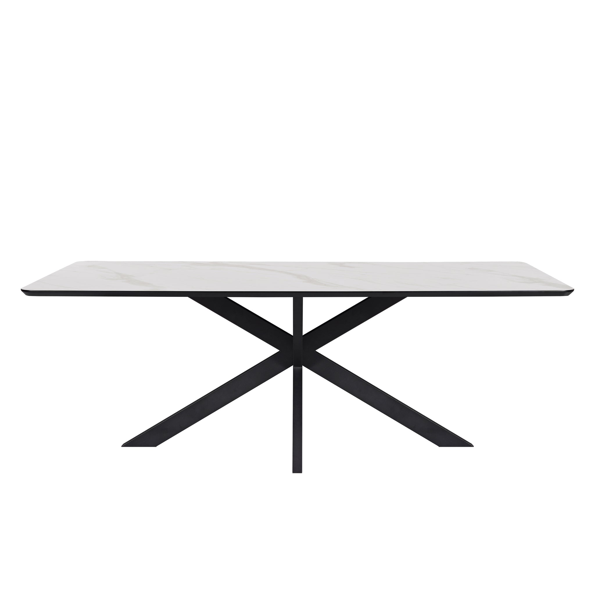 Eettafel Star 210x100 Rechthoek HPL Wit Marmer 25 mm