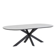 Star eetkamertafel capsulevorm 230 x 100 MDF+HPL wit marmer 25 mm