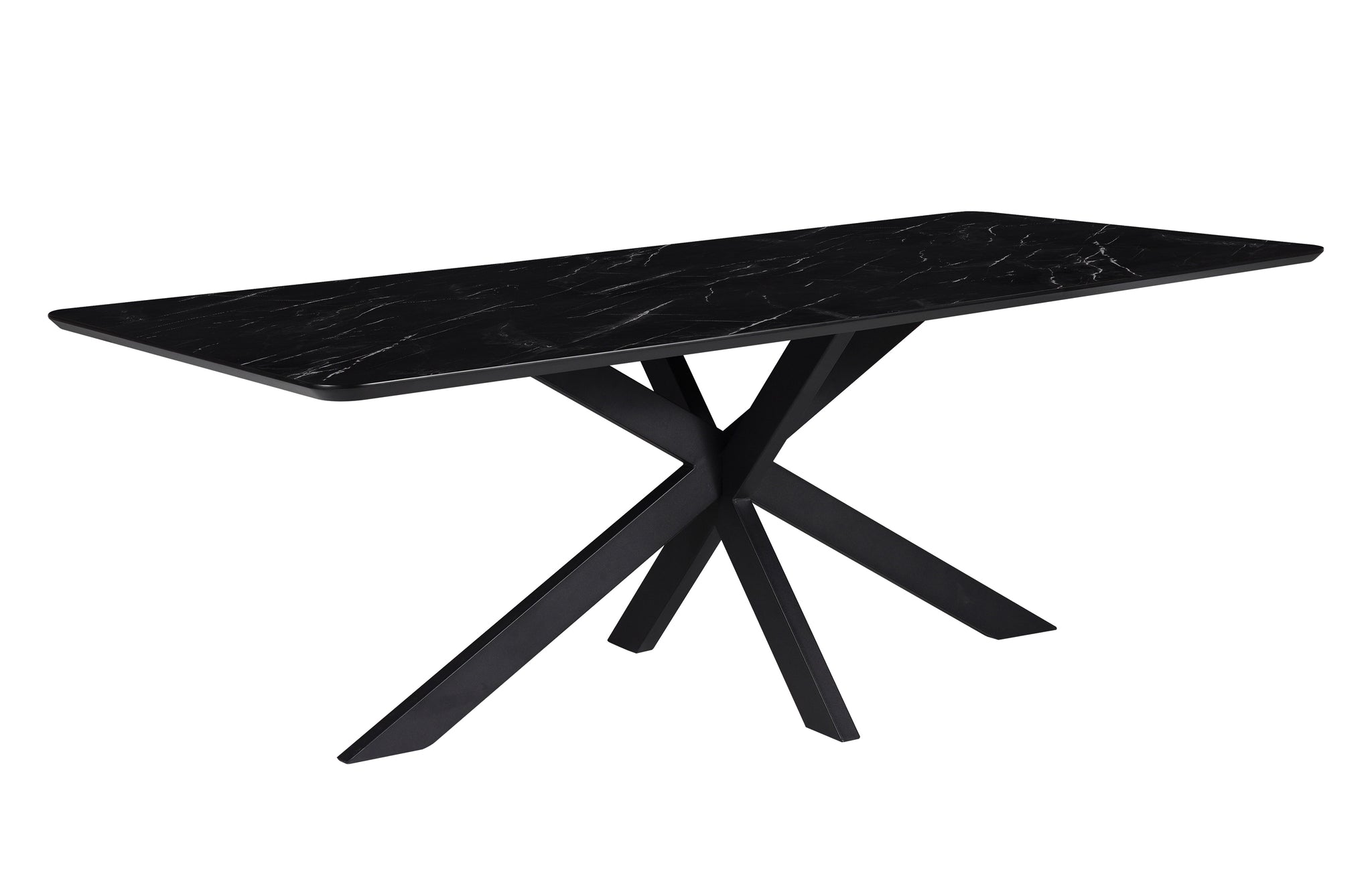 Star eetkamertafel rechthoekig 190 x 100 MDF+HPL zwart marmer 25 mm