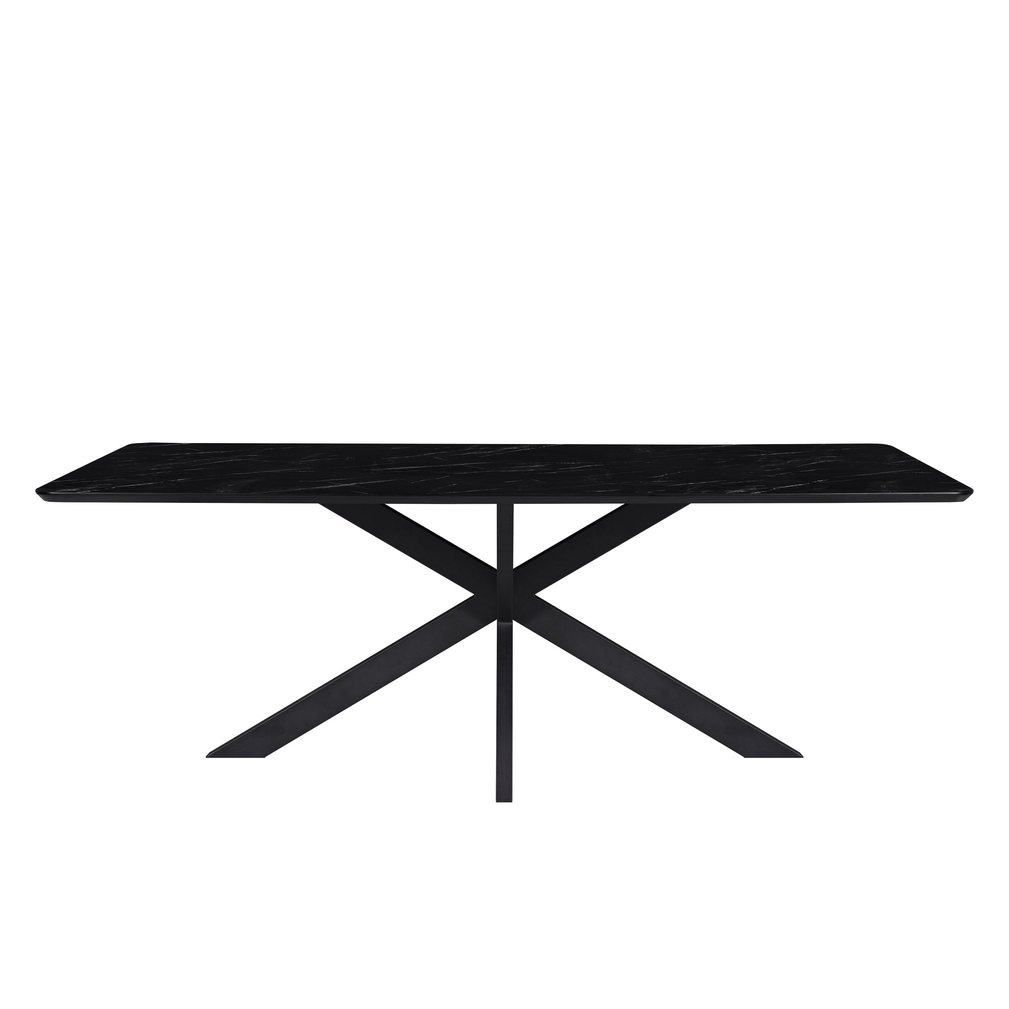 Star eetkamertafel rechthoekig 190 x 100 MDF+HPL zwart marmer 25 mm