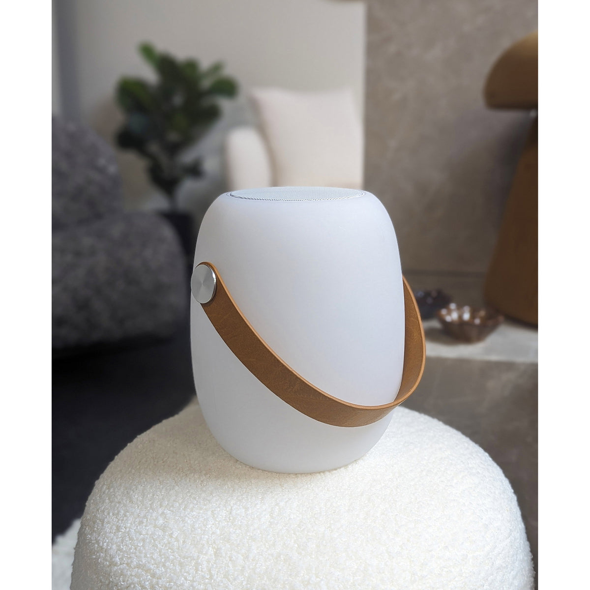 Cardiff LED-lamp - met draagriem, Bluetooth-luidspreker, oplaadbaar, wit