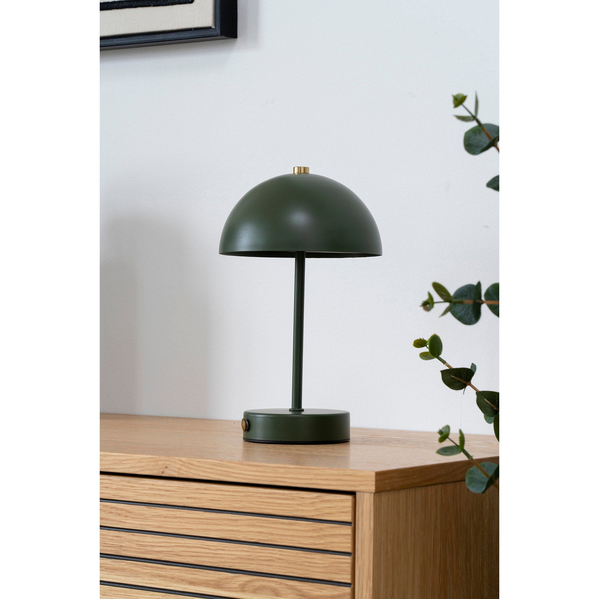 Holt Tafellamp - Tafellamp, oplaadbaar, metaal, groen/messing