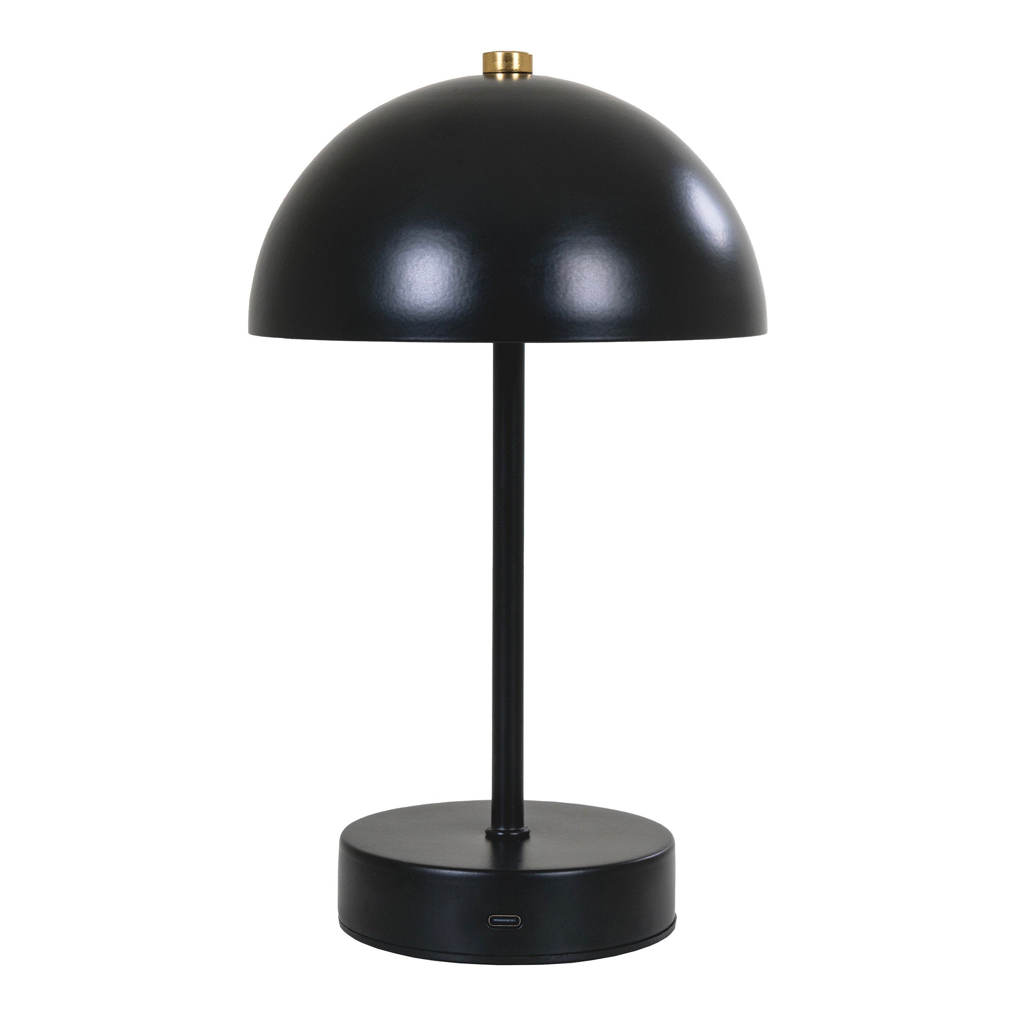 Holt Tafellamp - Tafellamp, oplaadbaar, metaal, zwart/messing