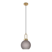 Luton Pendel - pendel, mat rookglas, messingkleurige fitting, bolvormig, ø 20 cm