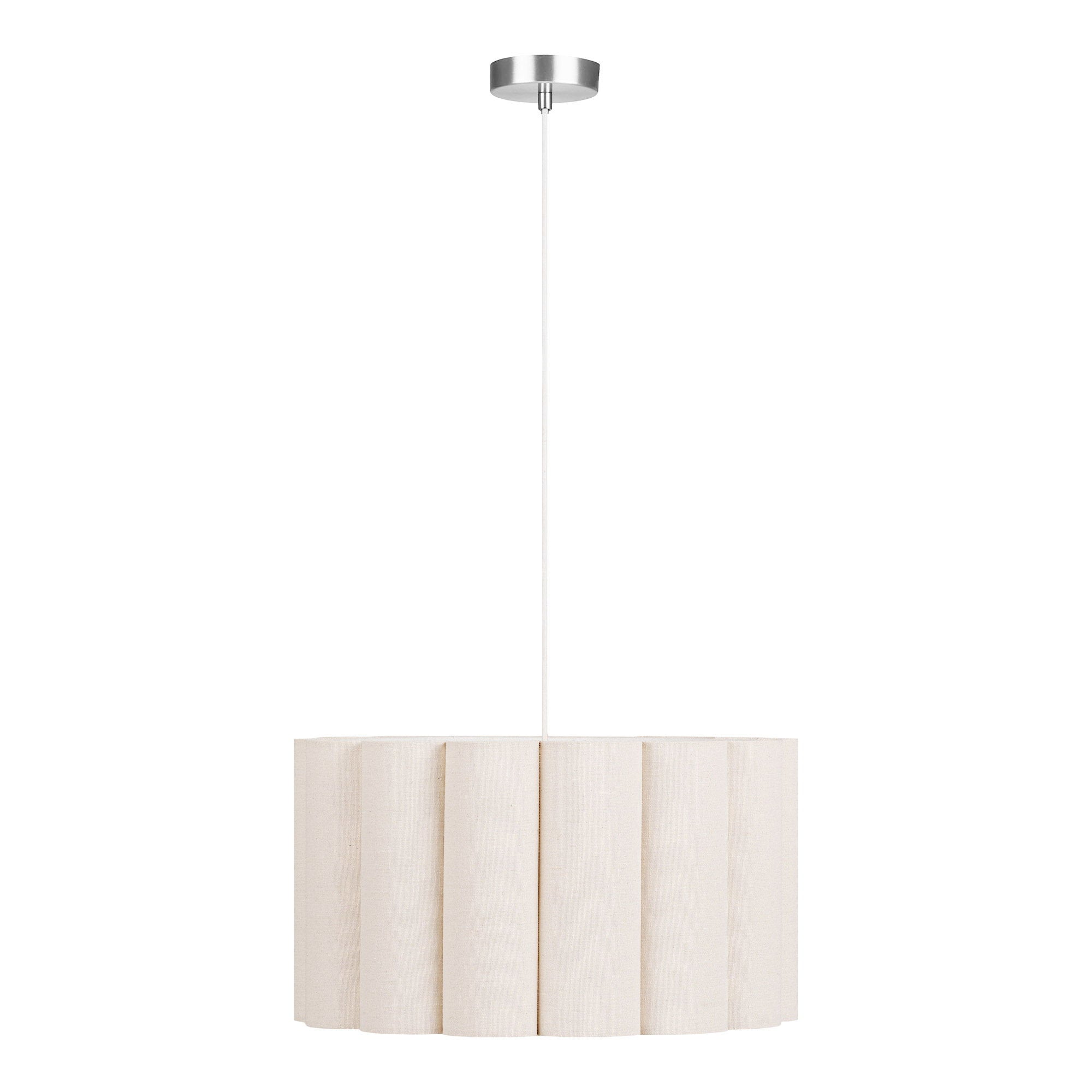 Watton Pendant - hanglamp, staal/linnen, grijs/beige