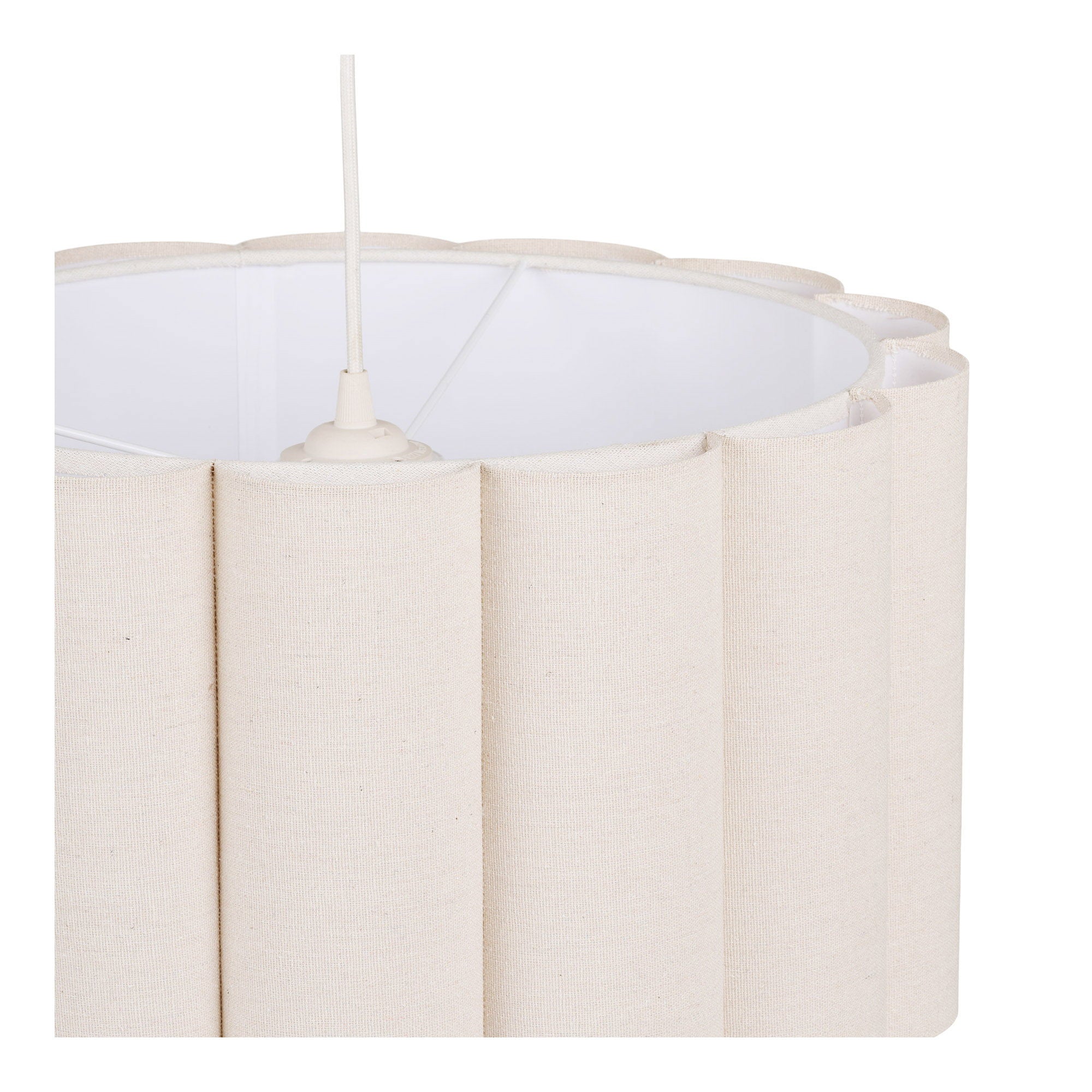Watton Pendant - hanglamp, staal/linnen, grijs/beige