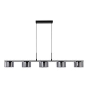 Cholet Hanglamp - Hanglamp met 5 LED, staal/glas, zwart/helder