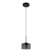 Cholet Hanglamp - Pendel LED, staal/glas, zwart/helder