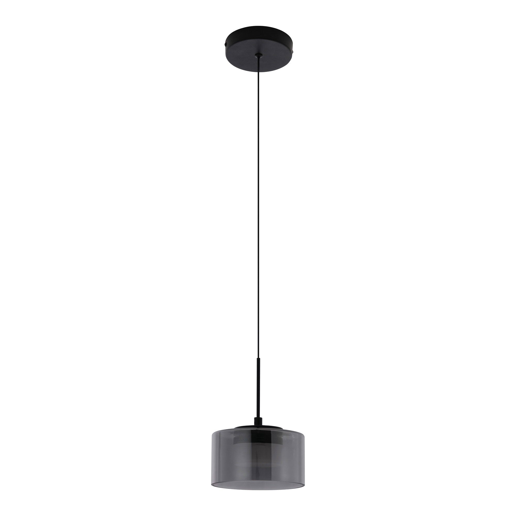 Cholet Hanglamp - Pendel LED, staal/glas, zwart/helder