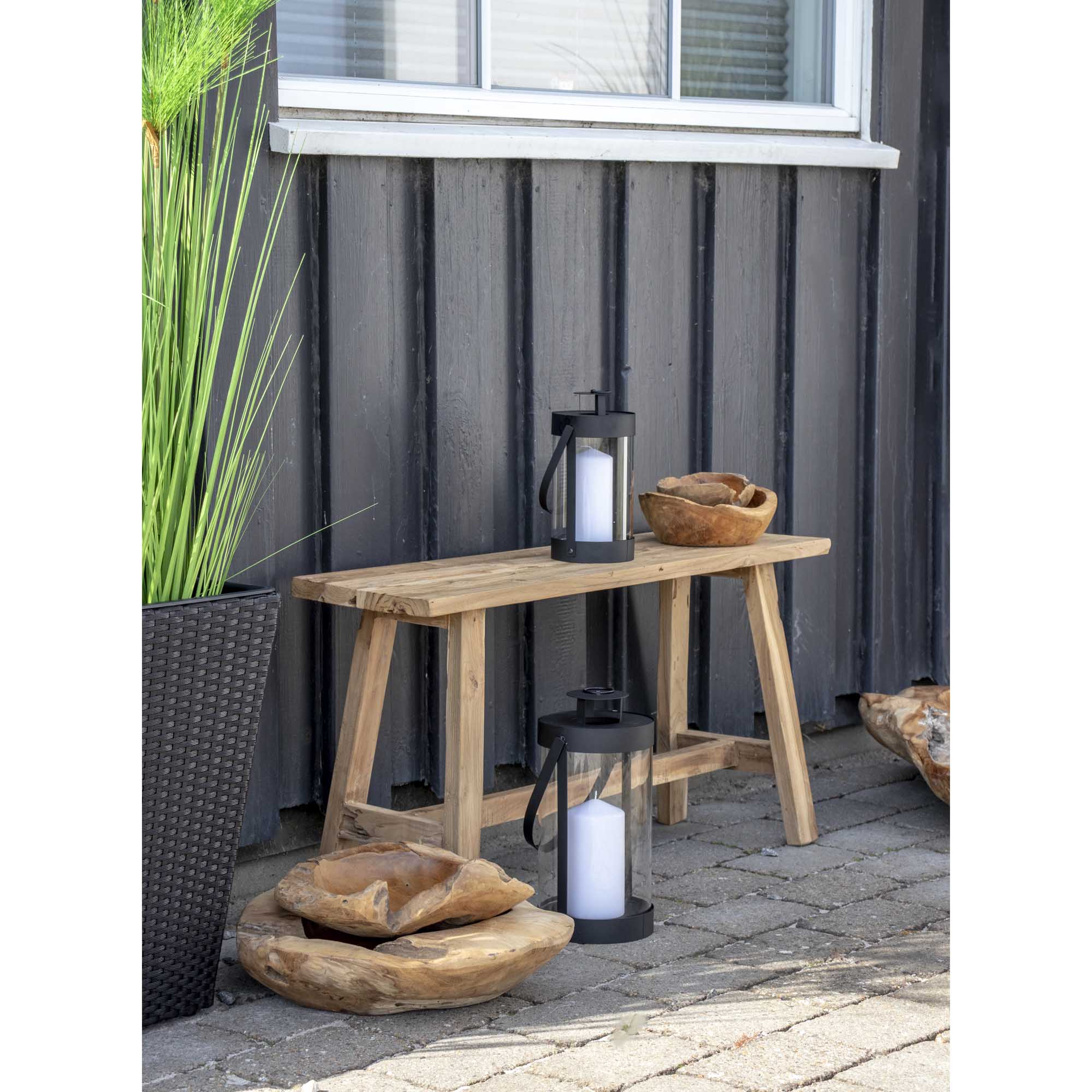 Bondi Lanterns - lantaarns, staal/glas, zwart, set van 2