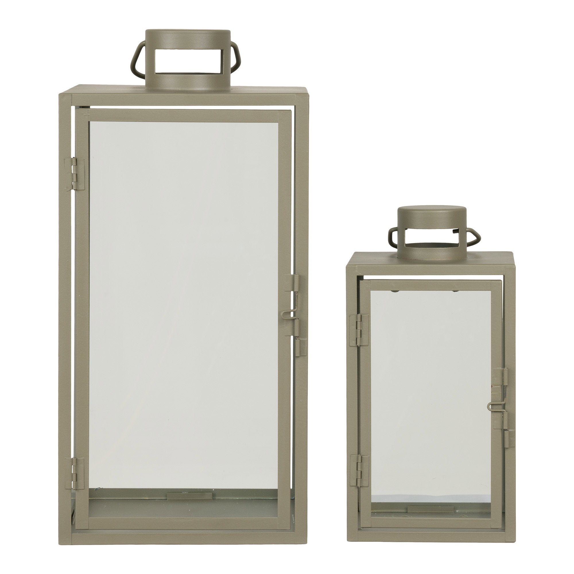 Corfu-lantaarns - lantaarns, metaal/glas, groen, set van 2